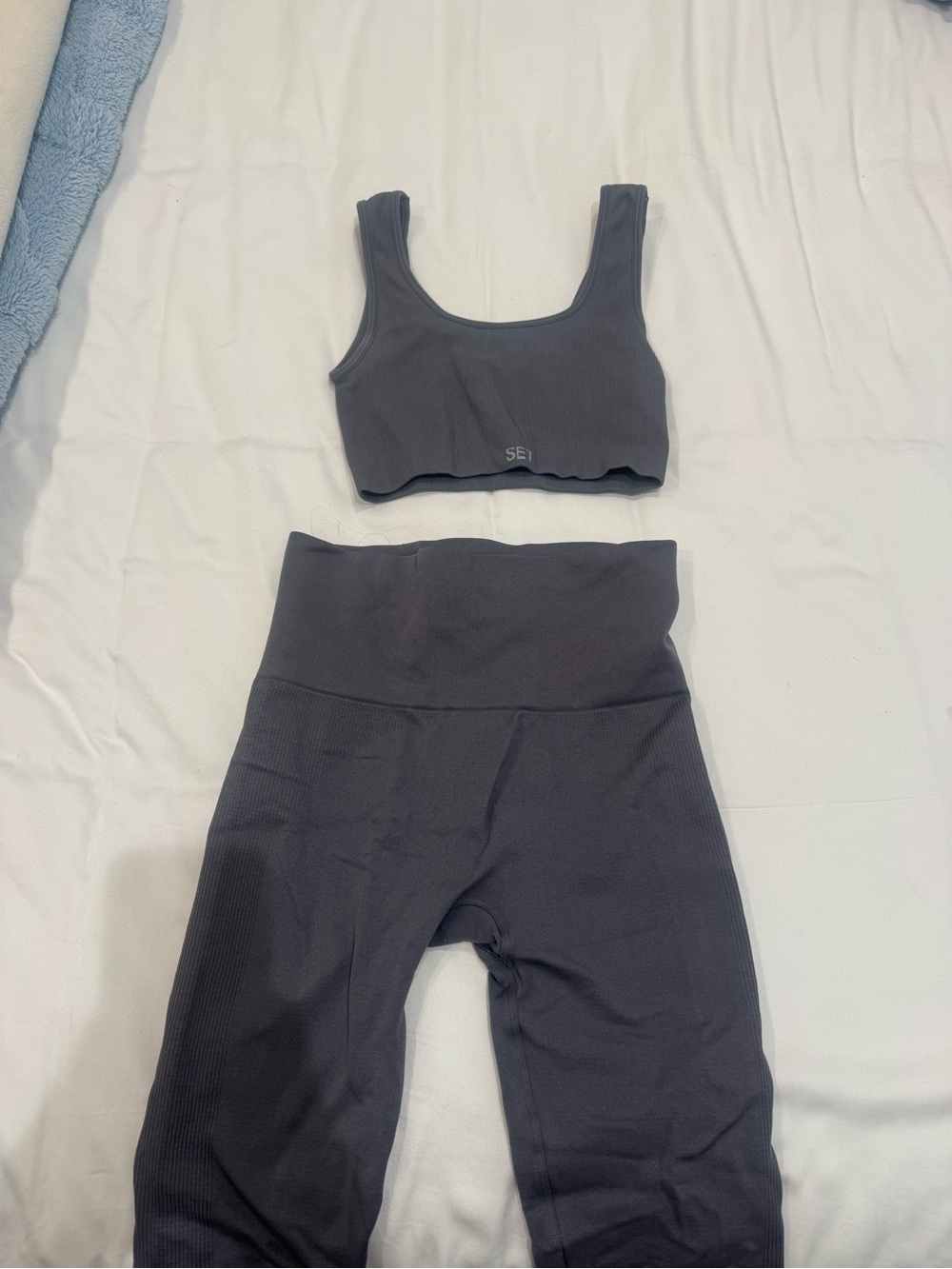 SET Active Charcoal Seamless Crop Tank & High-Waist Leggings Set